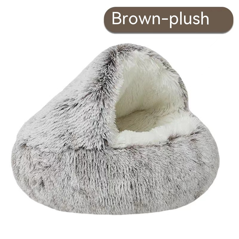 Cozy Nest Burrow Bed — Soft Plush Cave for Cats & Small Dogs