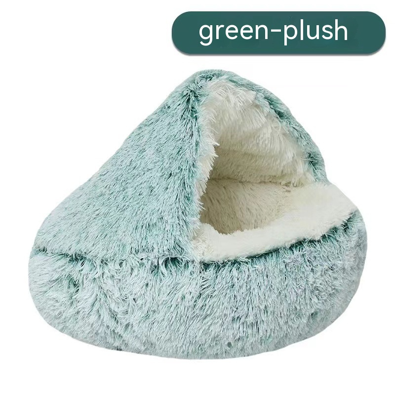 Cozy Nest Burrow Bed — Soft Plush Cave for Cats & Small Dogs