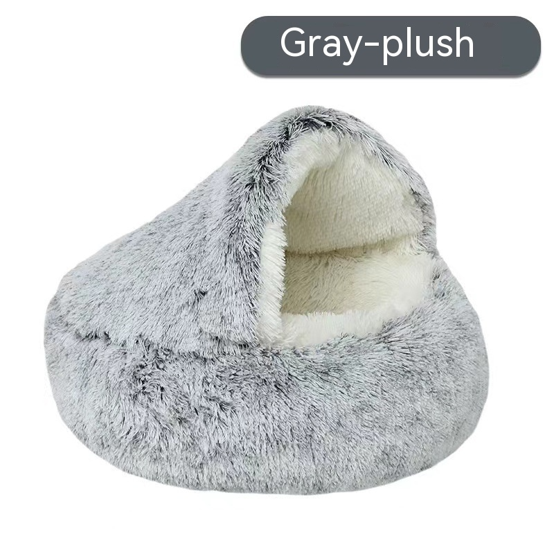 Cozy Nest Burrow Bed — Soft Plush Cave for Cats & Small Dogs